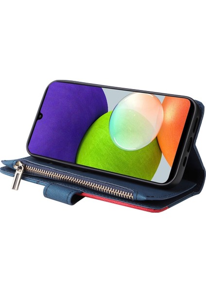 Durumda Samsung Galaxy A22 4g Dokuz Kart Yuvalı Zip Cüzdan Suni Deri Manyetik Kapatma Telefon Kılıfı (Yurt Dışından) indirimleri