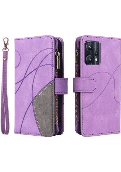 Durumda Oppo Realme 9 Pro 5g Dokuz Kart Yuvalı Zip Cüzdan Suni Deri Manyetik Kapatma Telefon Kılıfı (Yurt Dışından) modelleri