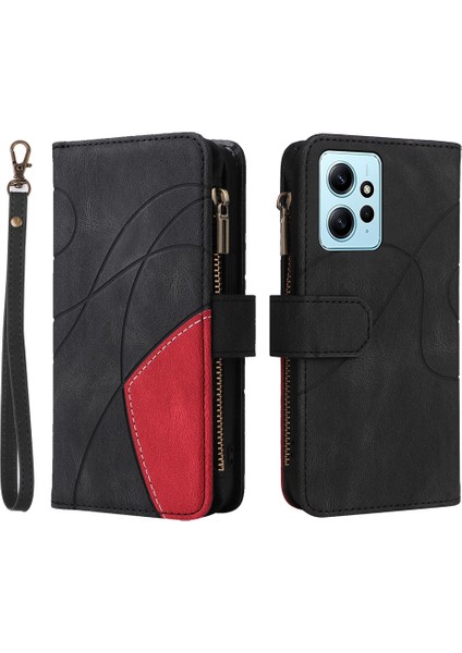 Durumda Xiaomi Redmi Note 12 4g Dokuz Kart Yuvalı Zip Cüzdan Suni Deri Manyetik Kapatma Telefon Kılıfı (Yurt Dışından)