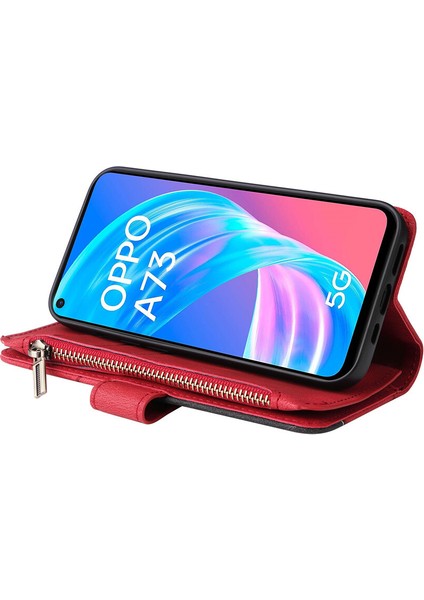 Durumda Oppo Reno 4z Dokuz Kart Yuvalı Zip Cüzdan Suni Deri Manyetik Kapatma Telefon Kılıfı (Yurt Dışından)
