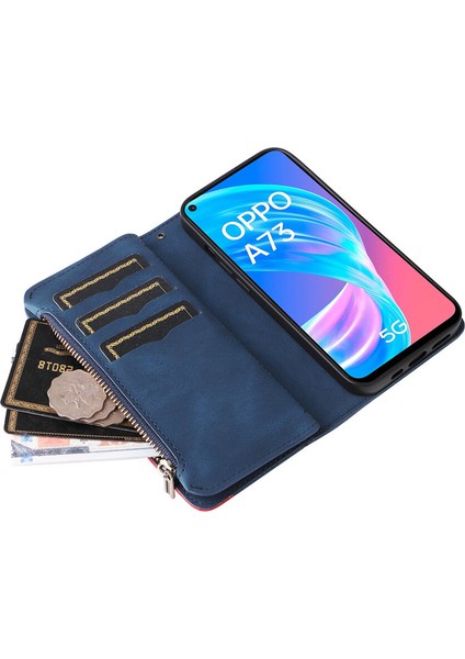 Durumda Oppo Reno 4z Dokuz Kart Yuvalı Zip Cüzdan Suni Deri Manyetik Kapatma Telefon Kılıfı (Yurt Dışından)