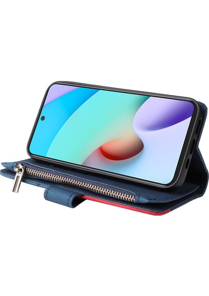 Durumda Xiaomi Redmi 10 4g Dokuz Kart Yuvalı Zip Cüzdan Suni Deri Manyetik Kapatma Telefon Kılıfı (Yurt Dışından)