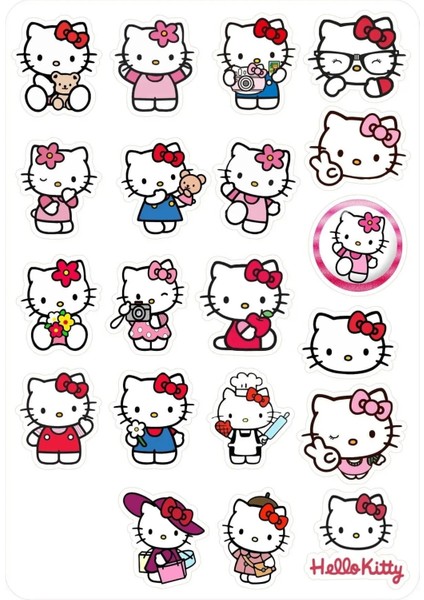 Kuromi Hello Kitty Keroppi My Melody 4 Sayfa 77 Etiket Planlayıcı Telefon Sticker Seti
