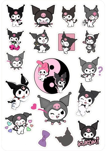 Kuromi Hello Kitty Keroppi My Melody 4 Sayfa 77 Etiket Planlayıcı Telefon Sticker Seti