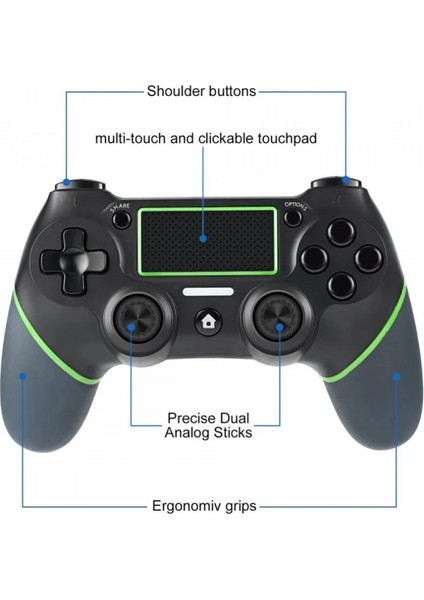 Wireless Kablosuz Oyun Kolu Bluetooth Joystick Gamepad Pc Ps4 Laptop Windows Playstation 4