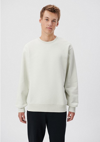 Bisiklet Yaka Gri Sweatshirt