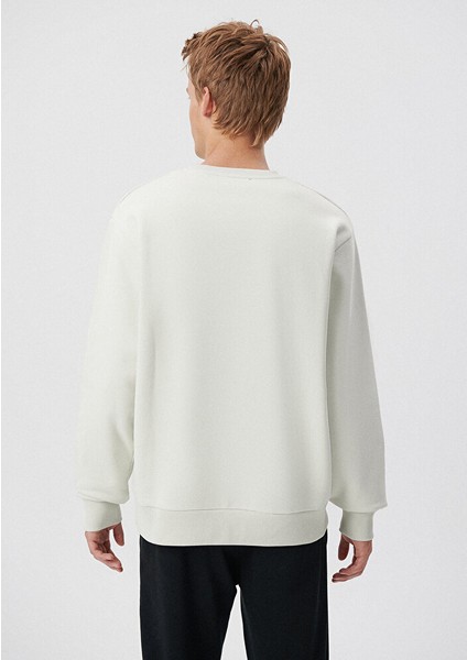 Bisiklet Yaka Gri Sweatshirt