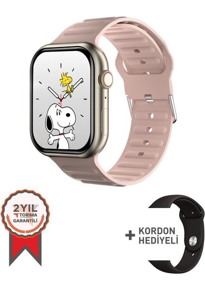 Kalobee Gw9 Max Amoled Ekranlı Bt Çağrı Destekli Pembe + Siyah Kordonlu Akıllı Saat Gold