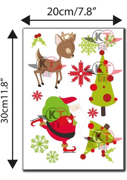 Yeni Yıl Merry Christmas Cam Duvar Sticker Setleri - Yılbaşı Seti fiyatları
