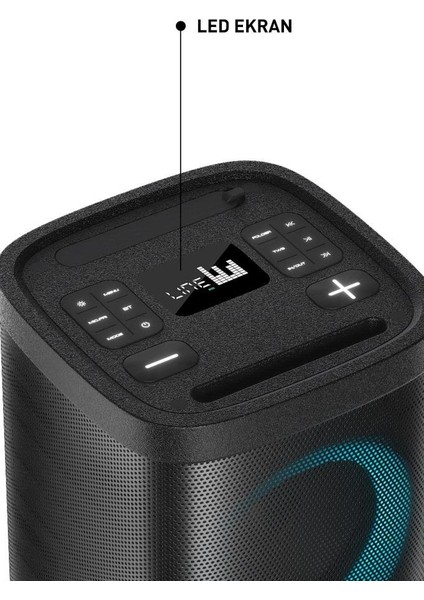 D18 Taşınabilir Kablosuz Bluetooth Hoparlör Siyah