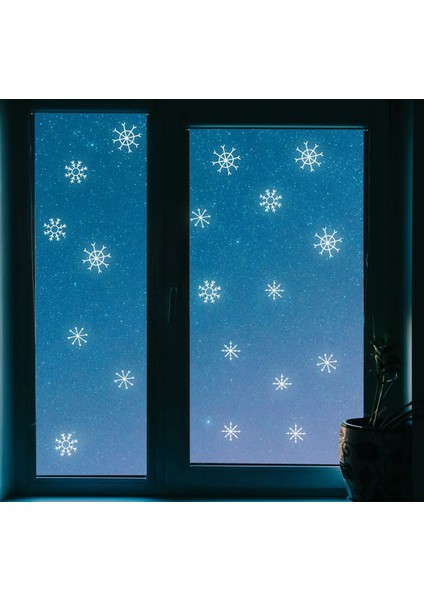 Yeni Yıl Merry Christmas Cam Duvar Sticker Setleri - Yılbaşı Seti