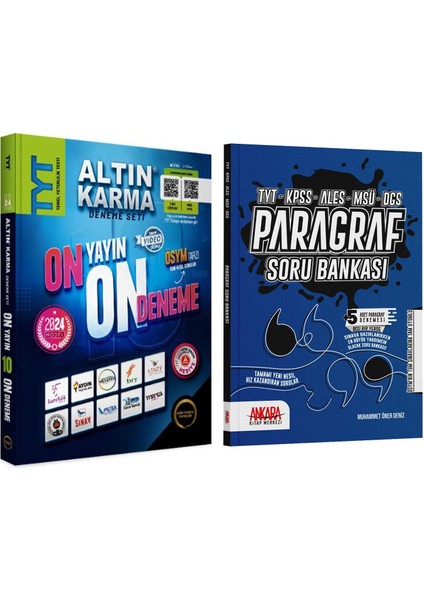 Paragraf - Altın Karma Yayınları TYT 10 Deneme Soru Bankası 2 Kitap Set