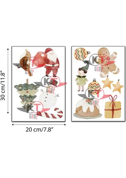 Merry Christmas Şirin Figürler Yılbaşı Sticker Setleri - Yılbaşı Seti fiyatları
