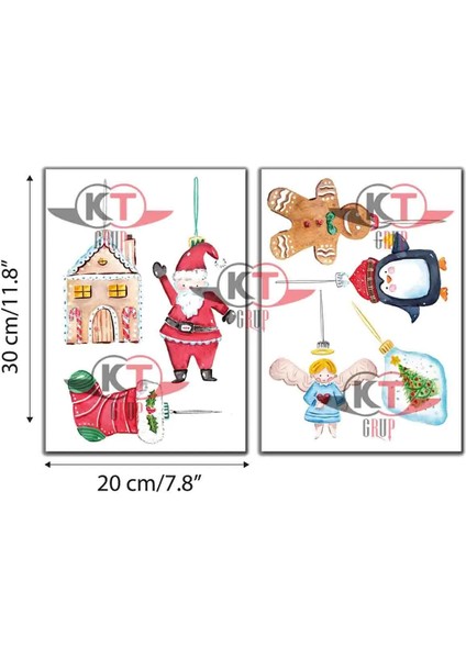 Merry Christmas Şirin Figürler Yılbaşı Sticker Setleri - Yılbaşı Seti fiyatları