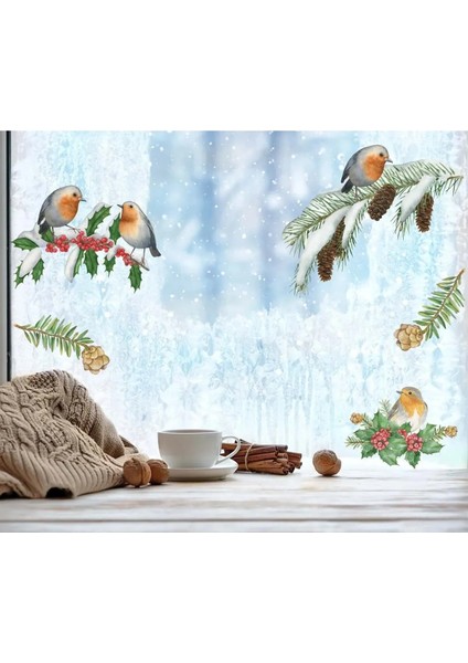 Merry Christmas Şirin Figürler Yılbaşı Sticker Setleri - Yılbaşı Seti