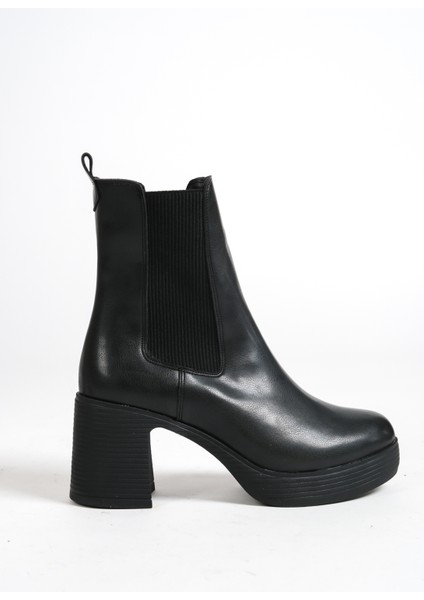 MBIBR203-S Kadın Siyah Kalın Kısa Platform Topuklu Kısa Bot & Bootie fiyatları