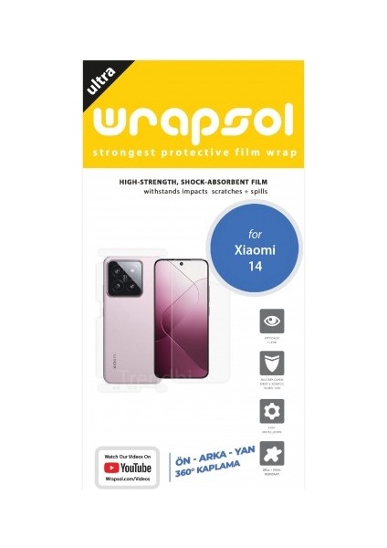 Xiaomi 14 Ön, Arka ve Yan 360 Derece Tam Kaplama Poliüretan Film fiyatları
