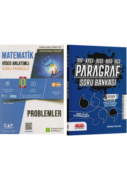 Problemler ve Ankara Kitap Merkezi Yayınları Paragraf Soru Bankası 2 Kitap Set