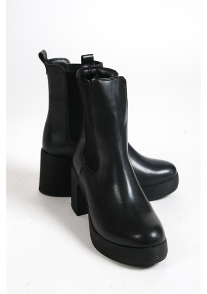 MBIBR203-S Kadın Siyah Kalın Kısa Platform Topuklu Kısa Bot & Bootie fırsatları