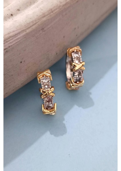 Xoxo Love Me Taşlı Halka Küpe 2cm Antiallerjik Kararmaz modelleri