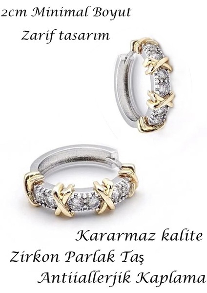 Xoxo Love Me Taşlı Halka Küpe 2cm Antiallerjik Kararmaz indirimleri