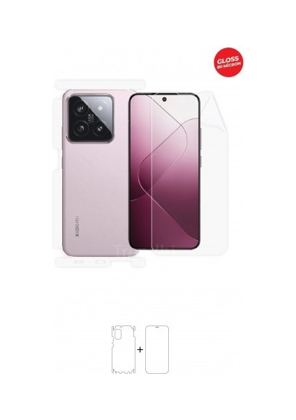 Xiaomi 14 Ön, Arka ve Yan 360 Derece Tam Kaplama Tpu Film