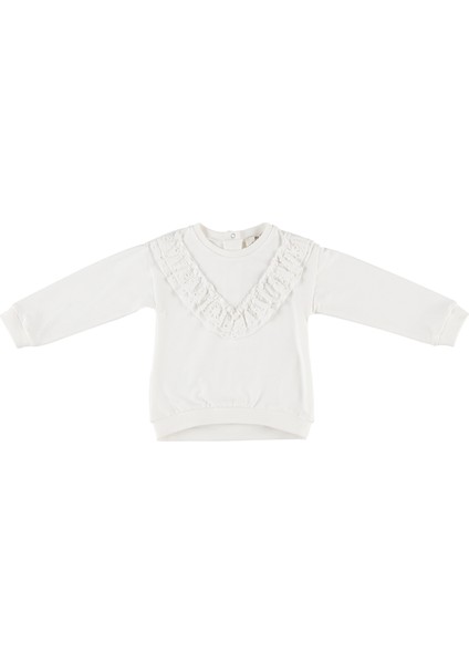 Kız Bebek Dantel Detaylı Sweatshirt