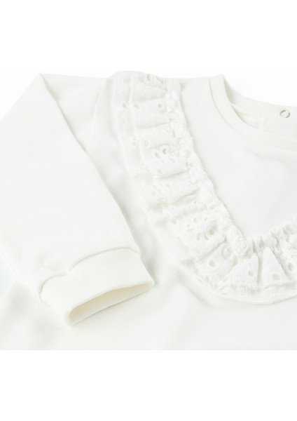 Kız Bebek Dantel Detaylı Sweatshirt