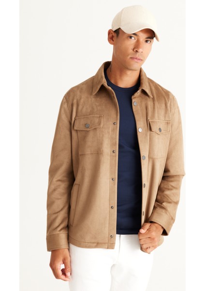 ALTINYILDIZ CLASSICS Erkek Bej Standart Fit Normal Kesim Gömlek Yaka Mont modelleri