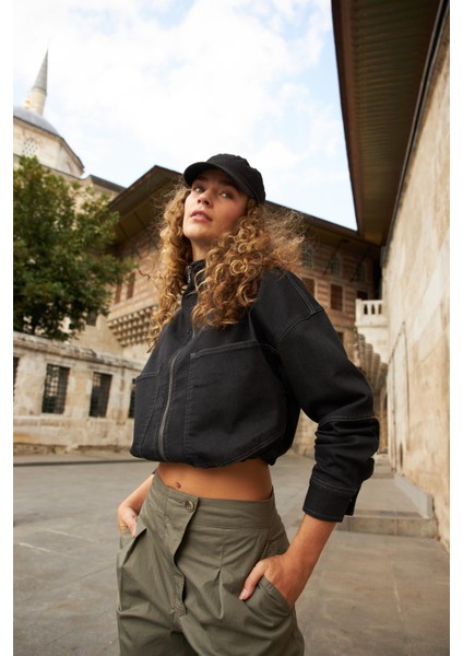 Kadın Marla Black Oversize Geniş Kesim Jean Ceket fiyatları