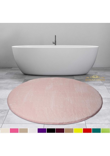 Elite Pudra 120X120 cm Yuvarlak Peluş Banyo Paspası Kaymaz Taban Pufidik Banyo Halısı fiyatları