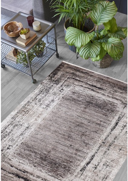 Voljsk Kahverengi Modern Polyester Dijital Baskı Halı