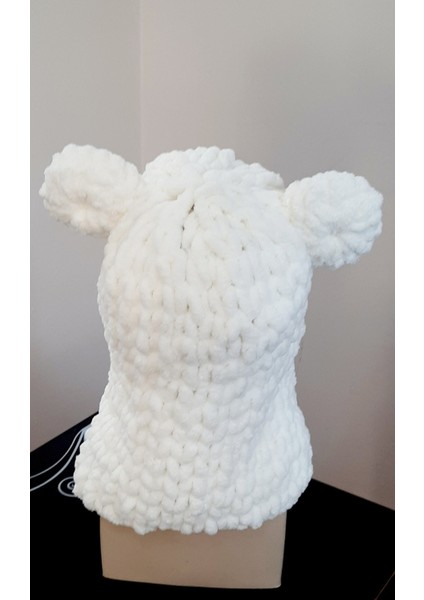 El Örgüsü Peluş Kar Maskesi Kayak Şapkası Kulaklı Balaclava