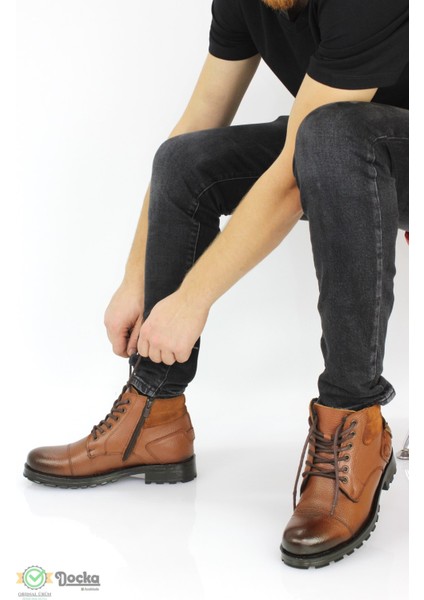 Erkek Deri Kürk Astarlı Klasik Tarz Günlük Bot MP23/BT774