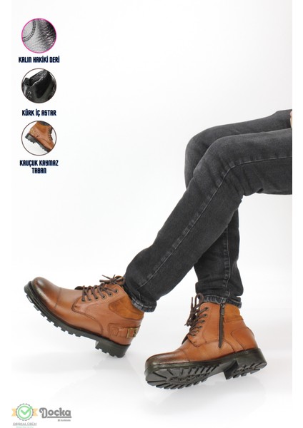 Erkek Deri Kürk Astarlı Klasik Tarz Günlük Bot MP23/BT774 fiyatları