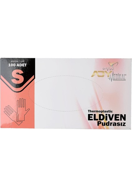 Ady Softleks Elastik Pudrasız Yeni Nesil Eldiven 100'LÜ Beyaz S 24 Paket