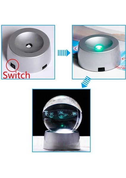 Dekoratif Işıklı Kalp Tasarımlı 3D Cam Küre