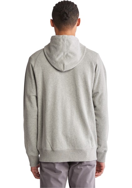 Gri Erkek Kapüşonlu Sweatshirt TB0A2F6Y0521_LOOPBACK Full Zip Hood