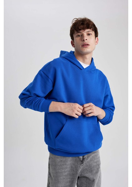 Oversize Fit Kapüşonlu Sweatshirt Y1237AZ23AU fırsatları