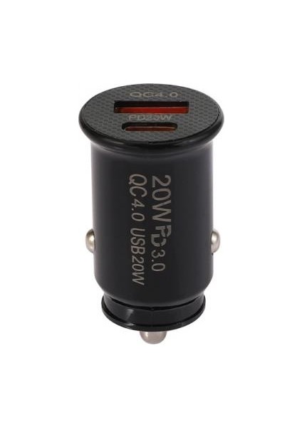 20W Ultra Hızlı 1x USB ve 1x Type C Girişli Araç Şarj Başlığı, 12/24V Tüm Girişlere Uyumlu, Isı ve Akım Korumalı Şarj Başlığı