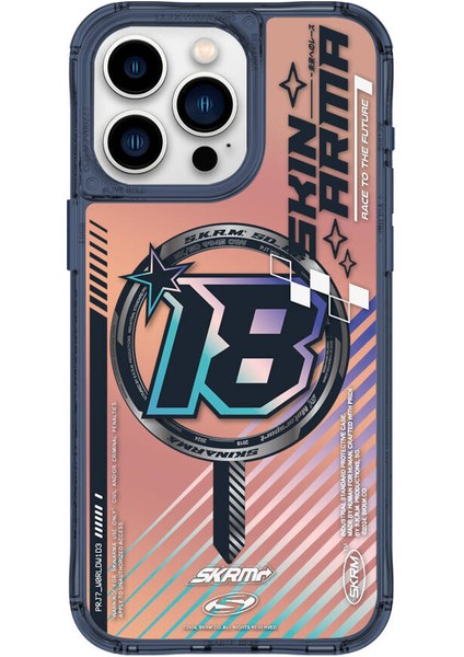 iPhone 15 Pro Uyumlu Skinarma Magsafe Şarj Özellikli Sticker Yapıştırmalı Drift Kapak Mavi