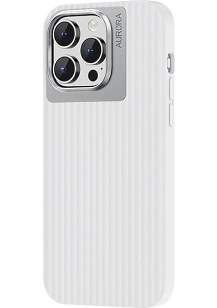 iPhone 15 Pro Max Uyumlu Kılıf Recci Aurora Serisi Magsafe Şarj Özellikli Kapak Beyaz