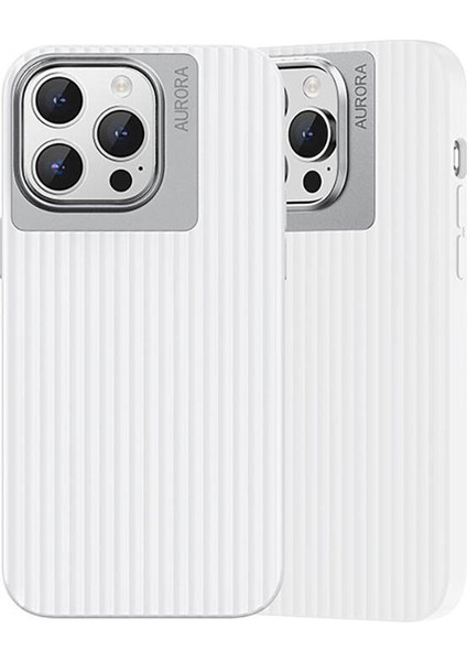 iPhone 15 Pro Max Uyumlu Kılıf Recci Aurora Serisi Magsafe Şarj Özellikli Kapak Beyaz modelleri