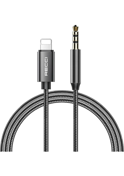 iPhone Aux Kablo RH02 Lightning To 3.5mm Aux Audio Ses Kablo Siyah