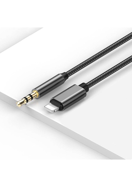 iPhone Aux Kablo RH02 Lightning To 3.5mm Aux Audio Ses Kablo Siyah