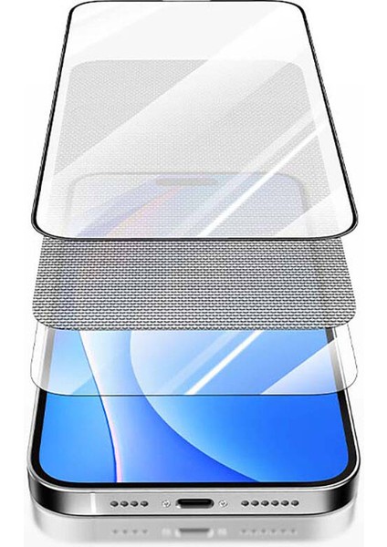 iPhone 15 Pro Max Uyumlu Recci RSP-A05SD 3D Hd Full Transparan Temperli Cam Ekran Koruyucu
