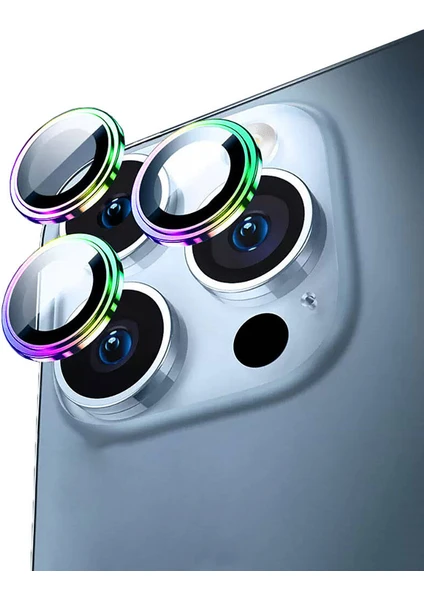 iPhone 15 Pro ​​​uyumlu Wiwu Lens Guard Metal Kamera Lens Koruyucu Colorful