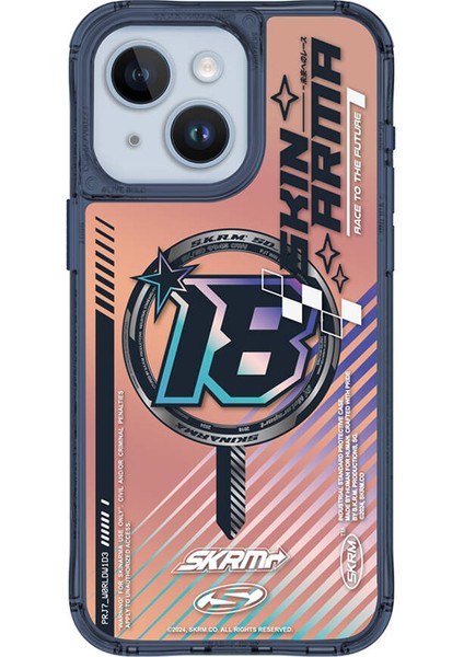 iPhone 15 Uyumlu Skinarma Magsafe Şarj Özellikli Sticker Yapıştırmalı Drift Kapak Mavi