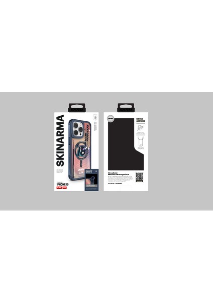 iPhone 15 Pro Uyumlu Skinarma Magsafe Şarj Özellikli Sticker Yapıştırmalı Drift Kapak Mavi indirimleri