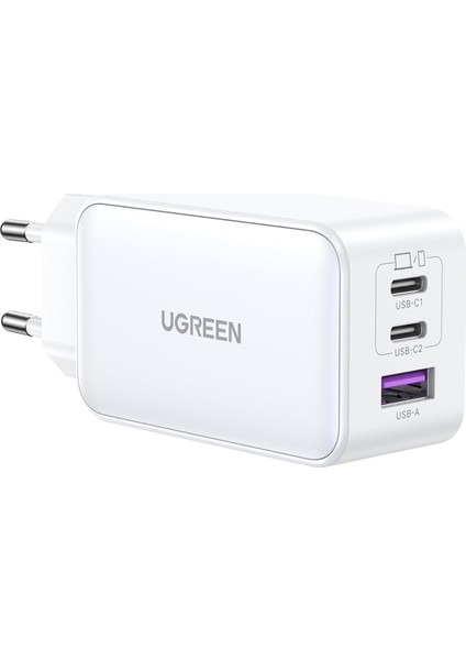 65W USB Type-C Qc 4.0 Pd 3.0 Ganx 3 Portlu Hızlı Şarj Cihazı Beyaz fiyatları
